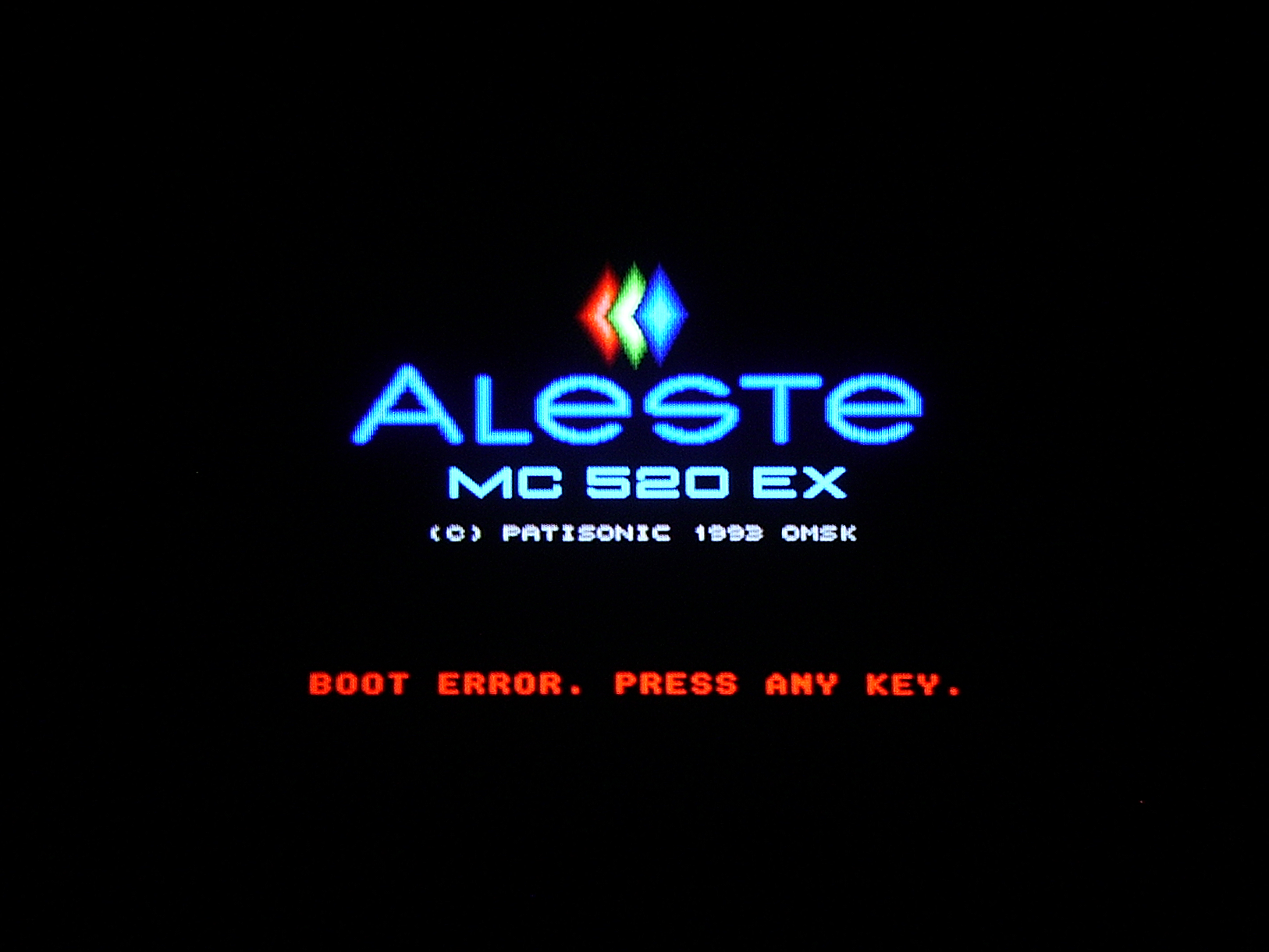 Aleste 520EX - Boot Screen